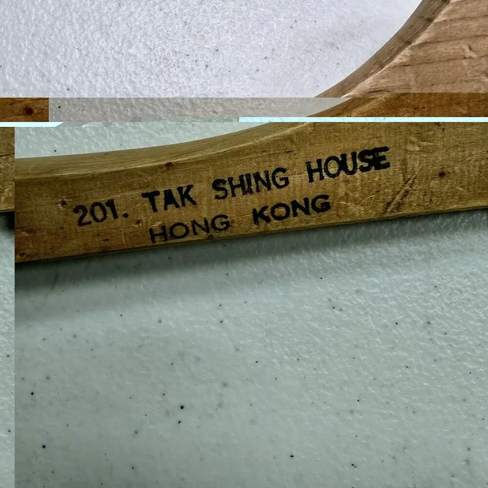 Vintage Loahai Shing Co 201 Tak Shing House Hong Kong Wooden Suit Pants Hanger